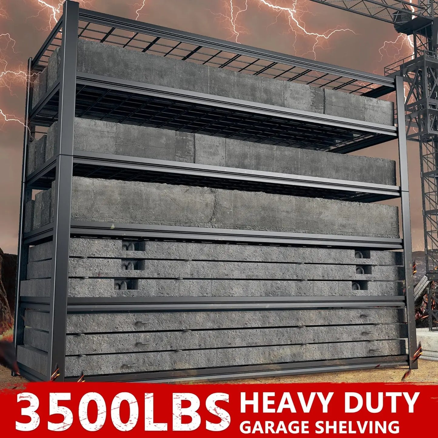 XMSJ Heavy Duty Garage Shelving Unit Six Tier Storage