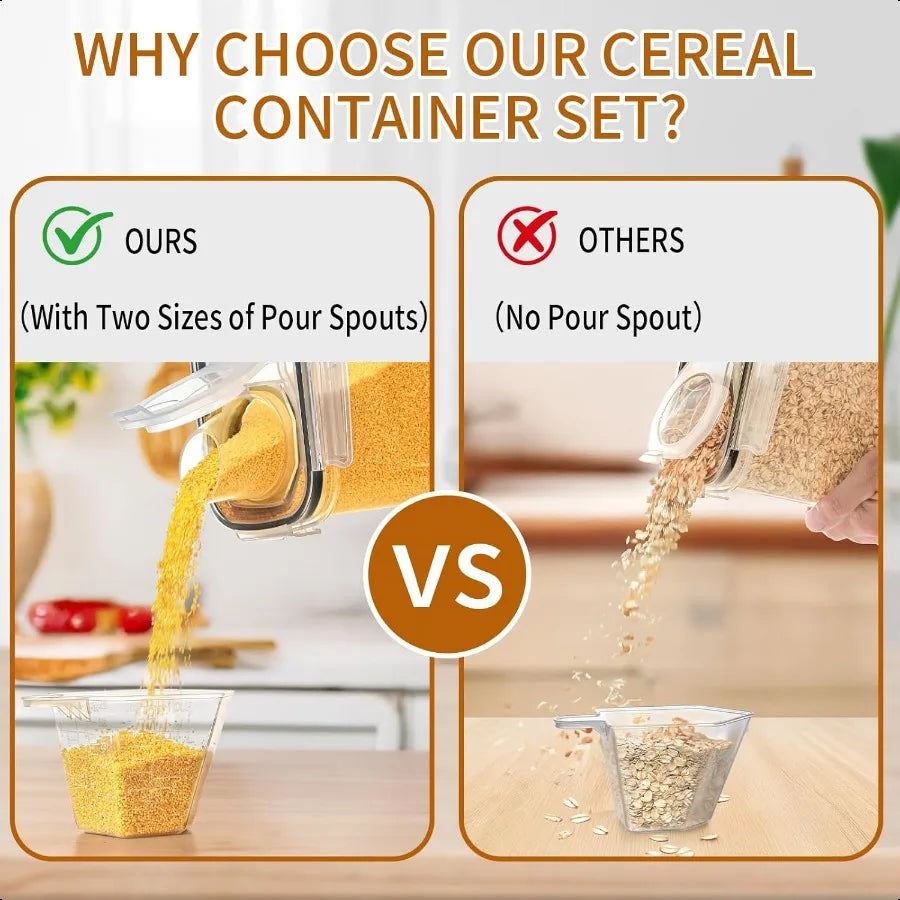 Hign-Concerned Cereal Storage Containers Set Airtight