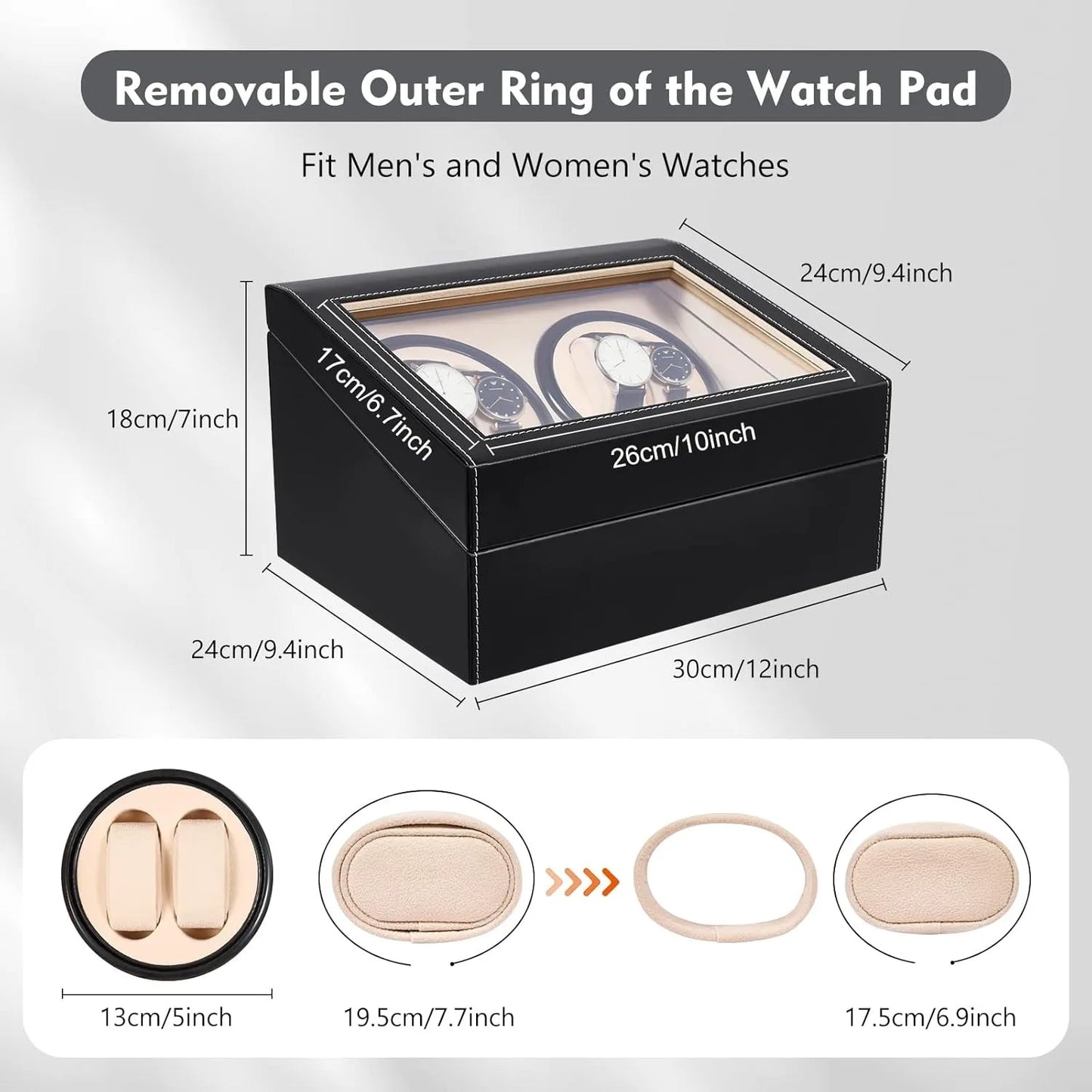 Hign-concerned Automatic Watch Winder Display Box 4 6