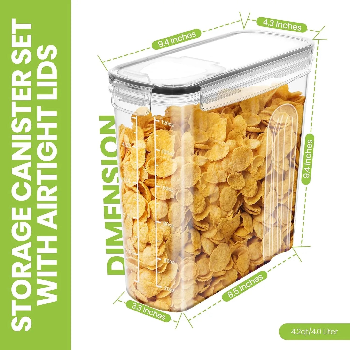 Hign-concerned Cereal Storage Containers Airtight Set of 6