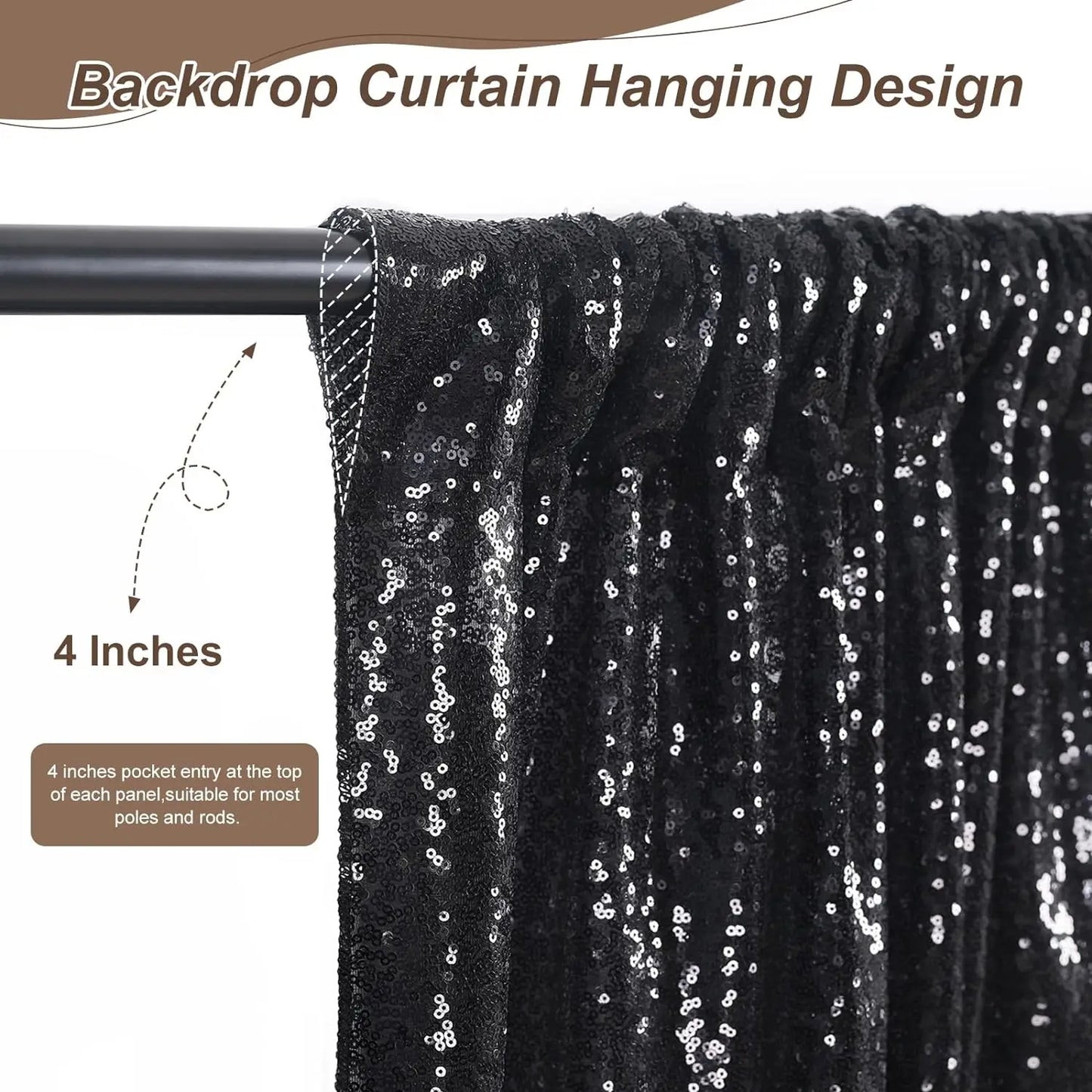 Hign-concerned Sequin Backdrop Curtain for Party Decor