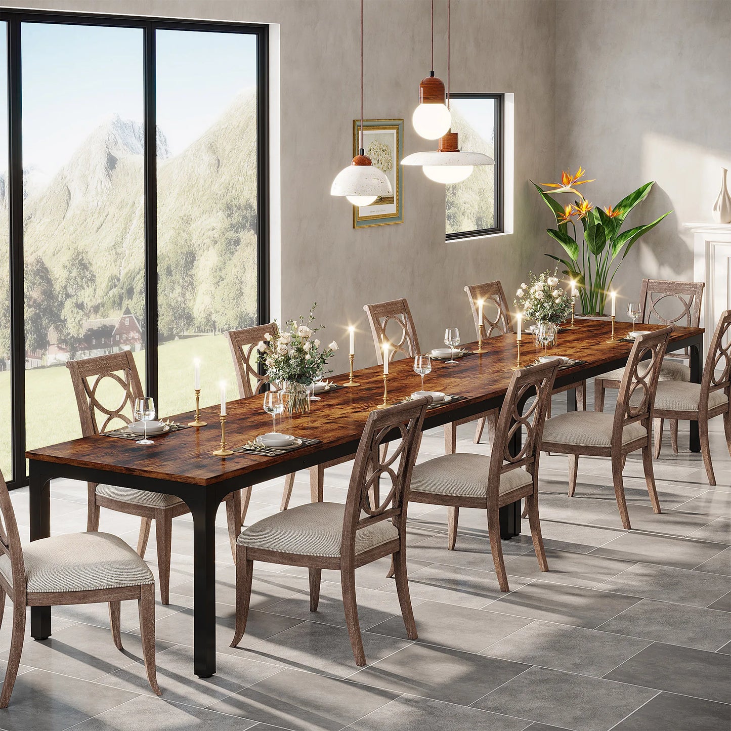 Tribesigns Rustic Wood Dining Table For Home Kitchen