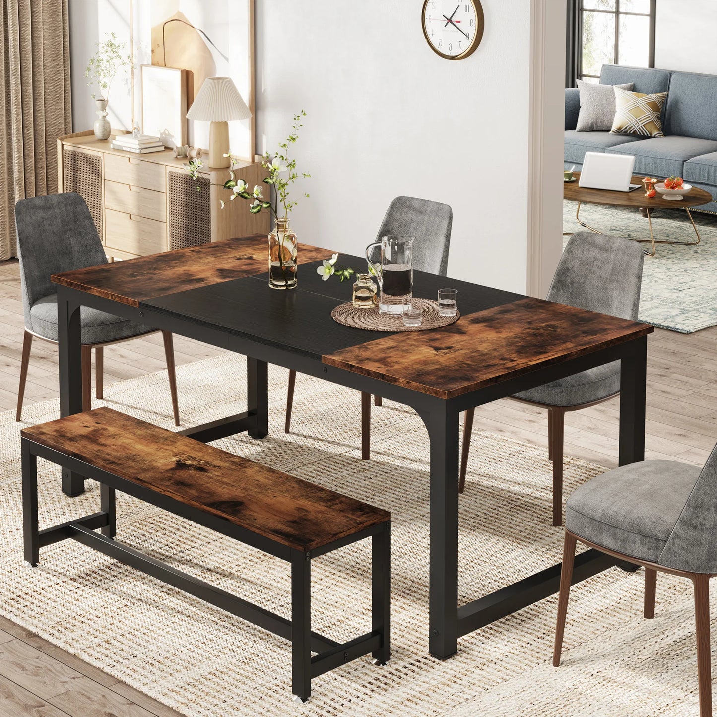 Tribesigns Industrial Dining Table for Dining Room