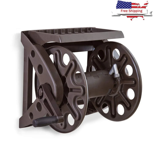 Liberty Basics Resin Wall Mounted Hose Reel With Shelf