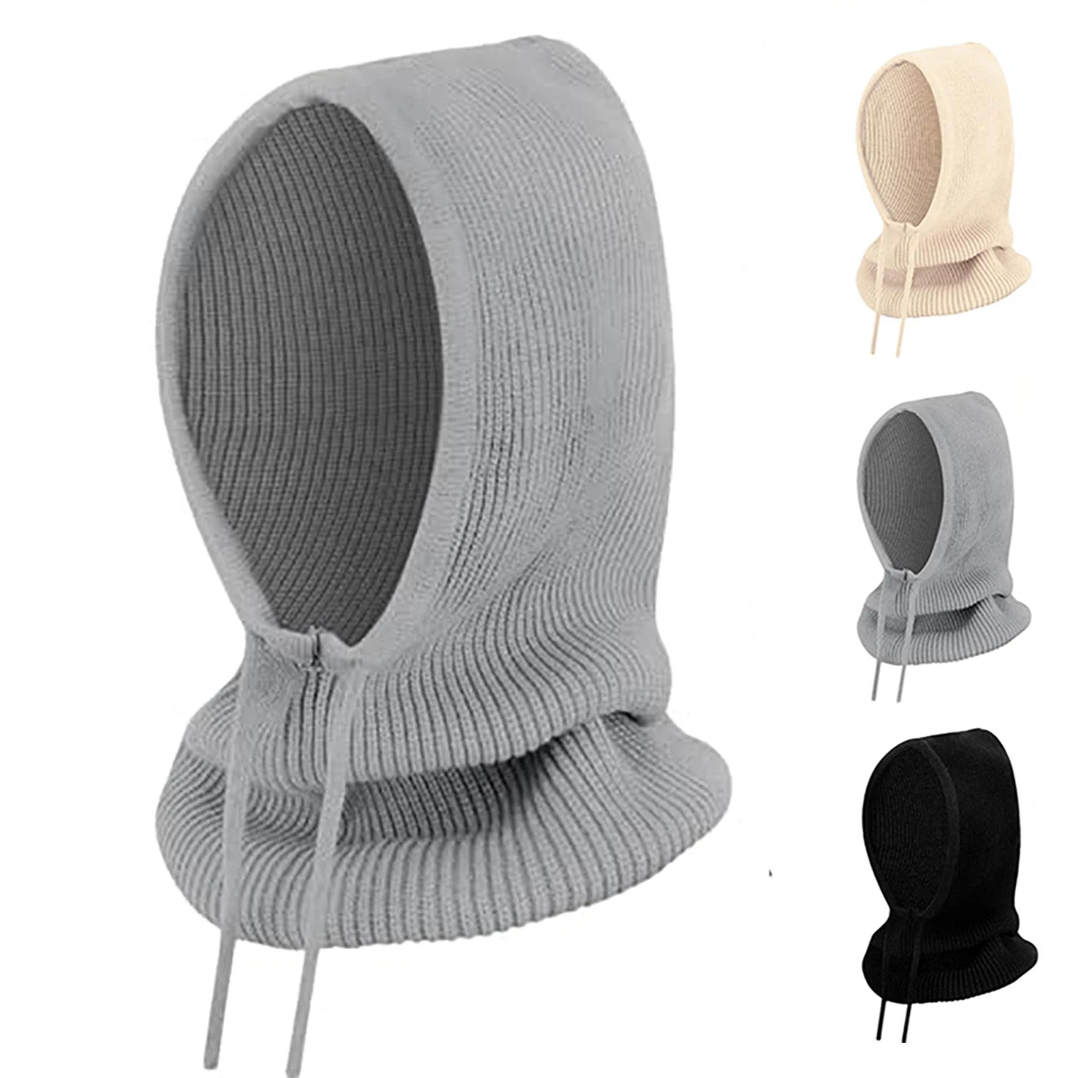 Fujian Knit Hooded Scarf Beanie Set For Winter Warmth