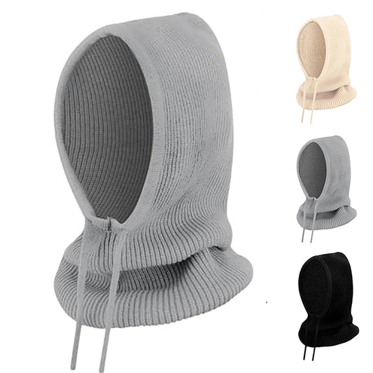 Fujian Knit Hooded Scarf Beanie Set For Winter Warmth