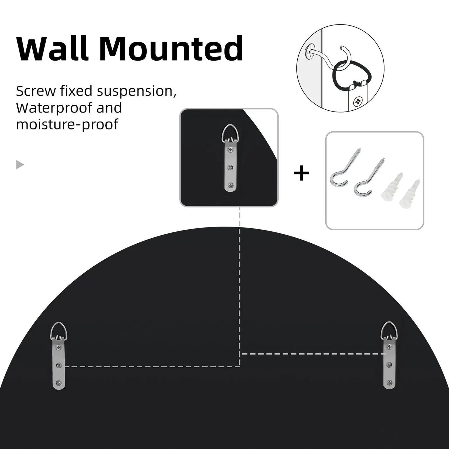 BORWARTH Round Wall Mirror Decor Accent Hallway Bathroom