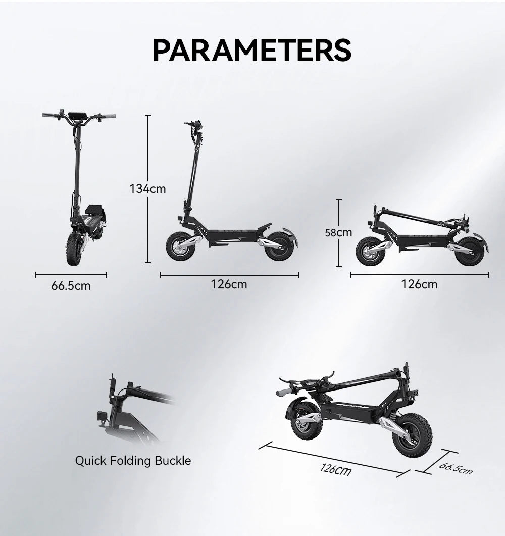 OOTD T10 Foldable Electric Scooter 900W Motor 18Ah Battery 45-60km Range