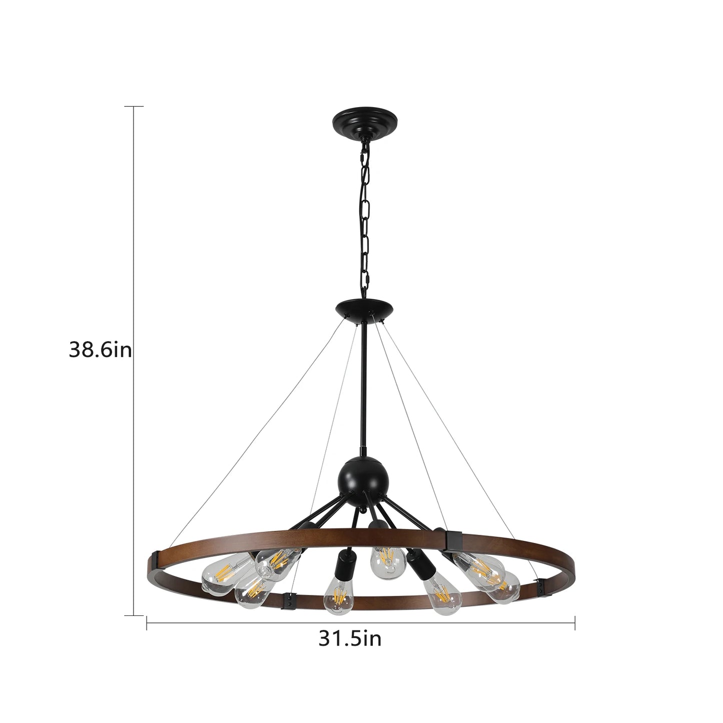 ARLGSITE Industrial Farmhouse 8 Light Pendant Chandelier