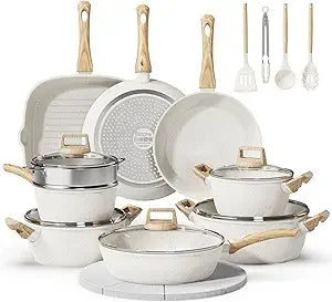 Iosn 24 Piece Nonstick Ceramic Cookware Set Induction