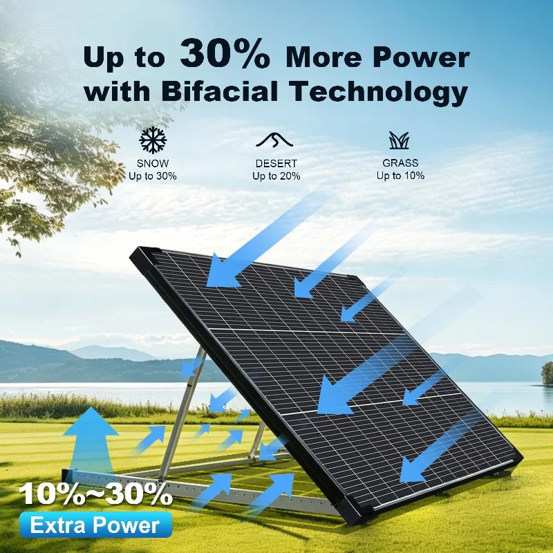 AeternaSol 400W 12V N Type Monocrystalline Solar Panel High Efficiency
