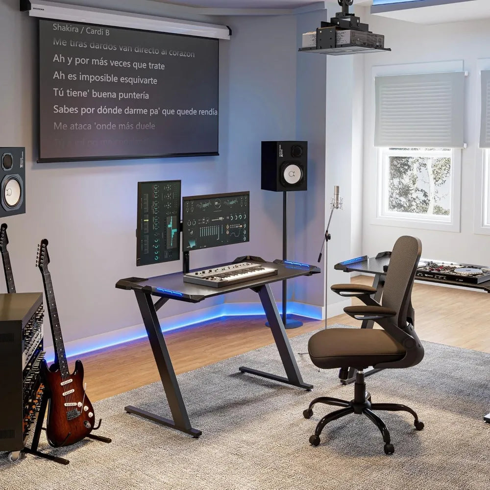 Gaming Desk With LED Lights For Home Office Table Pro