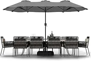 Outdoor Patio Umbrella With Crank Base Market Umbrella For Patio