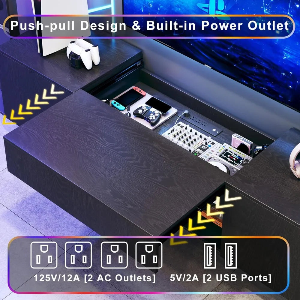 Modern TV Stand With LED Light Entertainment Center