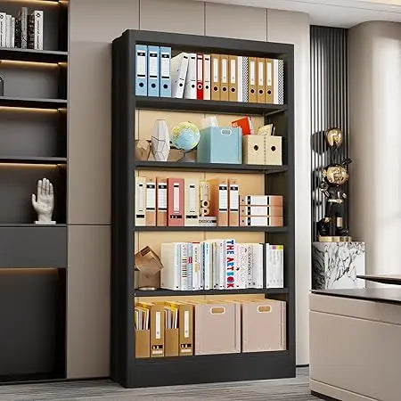 DAFIFY 5 Tier Metal Bookcase With Adjustable Shelves