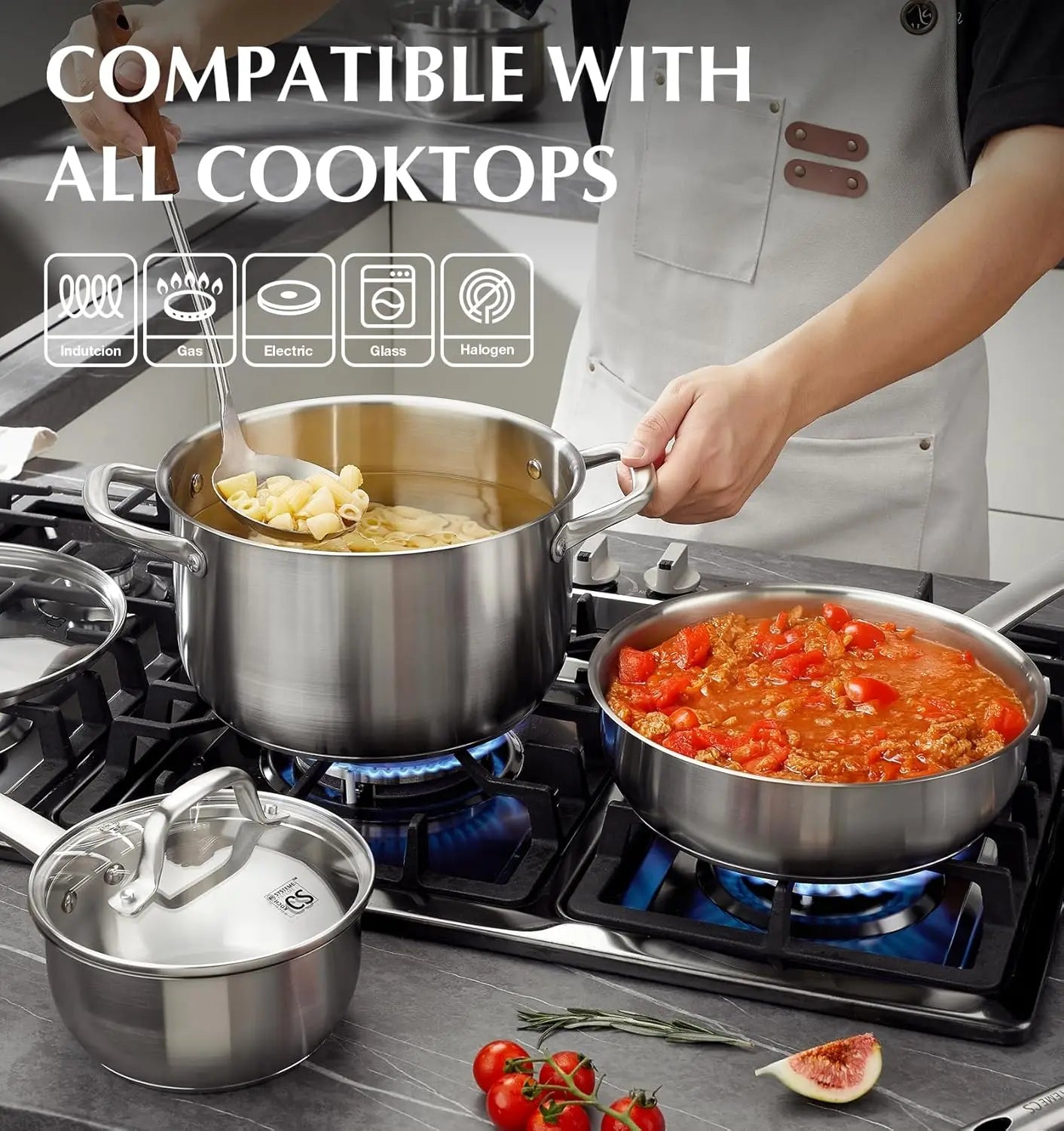 KOCH SYSTEME CS 10 Piece Stainless Steel Induction Cookware Set