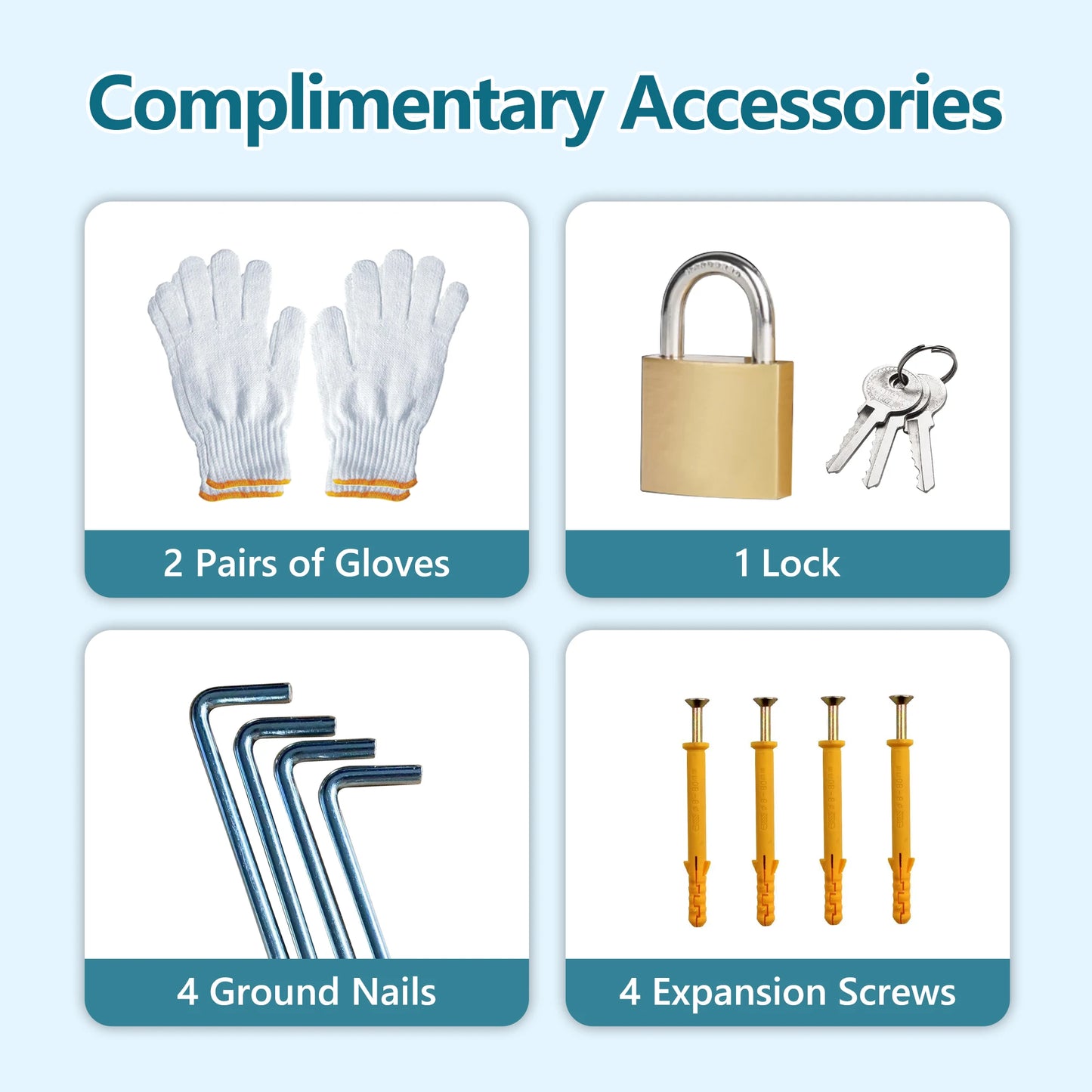 LZBEITEM Galvanized Steel Outdoor Shed Weatherproof Lockable Storage