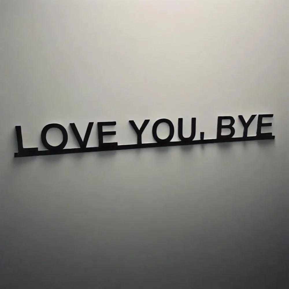 HELLOYOUNG Geometric Aluminum Wall Art Love You Bye Sign