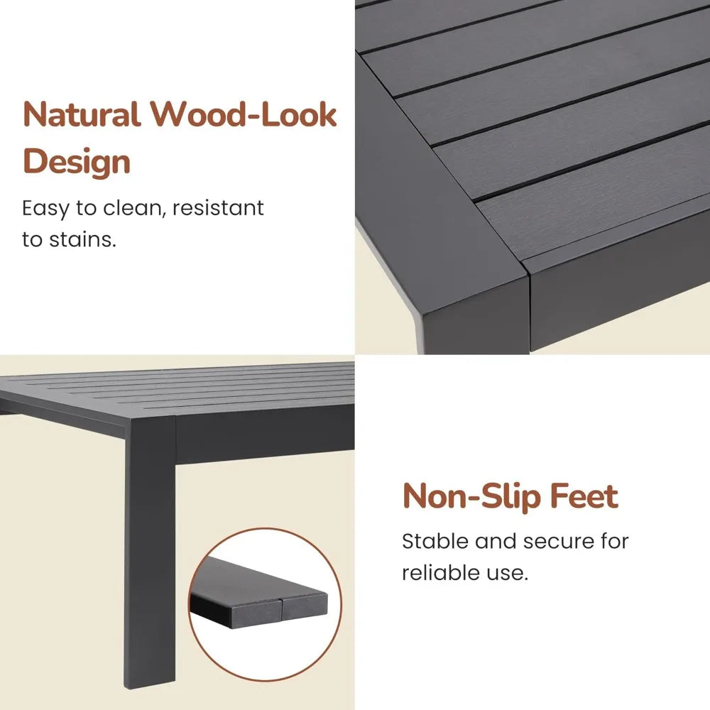 Aluminum Outdoor Patio Furniture Set Seven Seat Modern Conversation