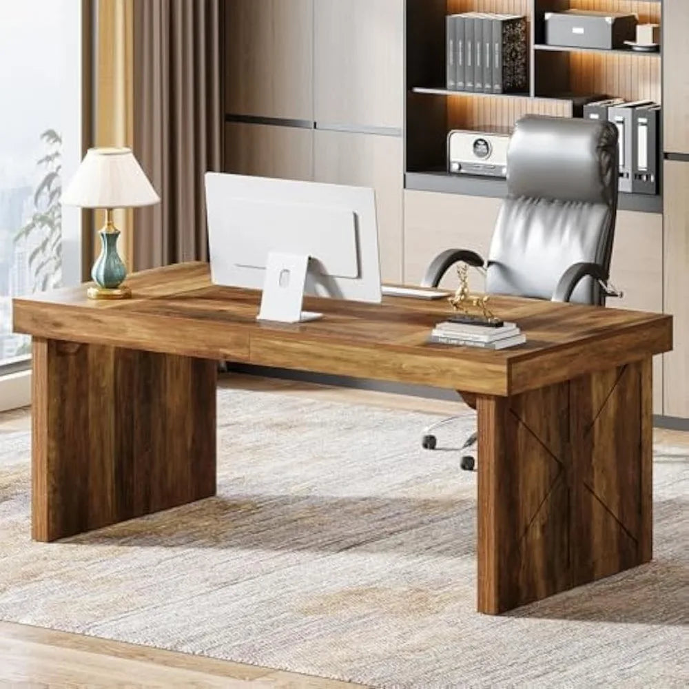 CHENGWEI Executive Computer Desk Modern Wood Office Desk