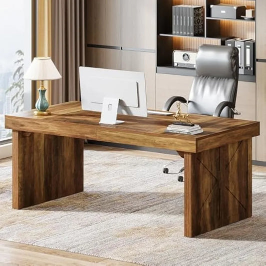 CHENGWEI Executive Computer Desk Modern Wood Office Desk