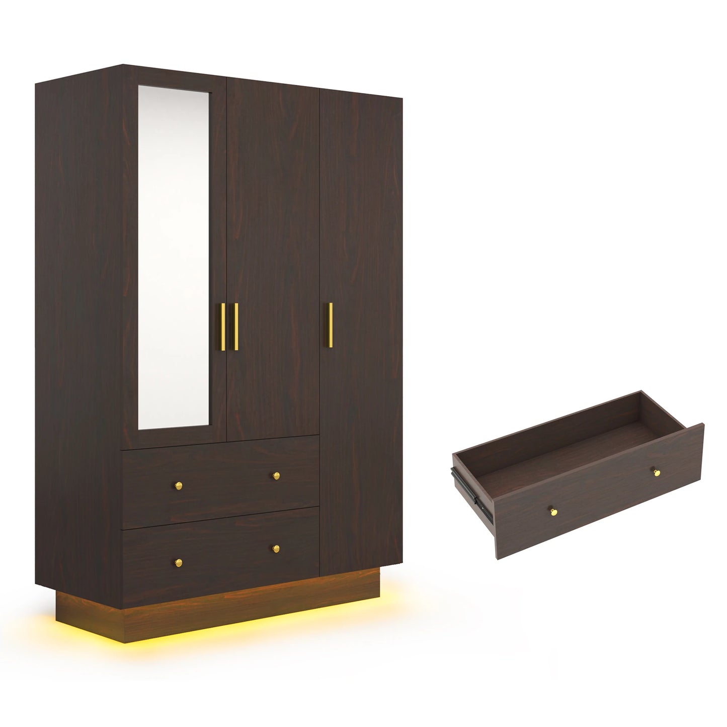 QiaoShiRen Modern Wooden Armoire Wardrobe With Hanging Rod