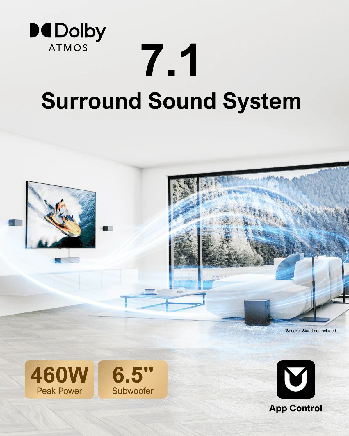 Ultimea 460W 7.1Ch Soundbar Dolby Atmos Bluetooth Subwoofer
