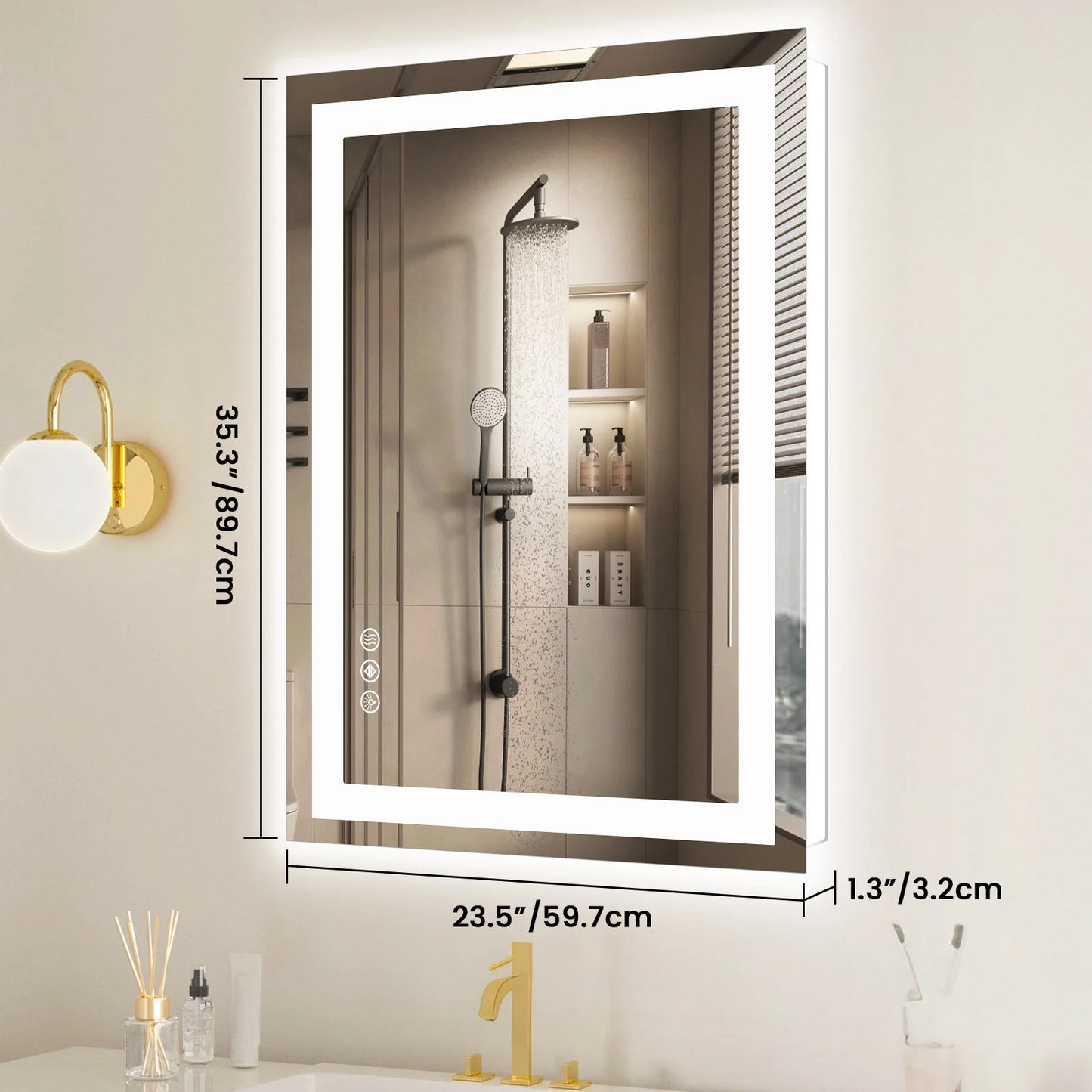 JHK LED Bathroom Vanity Mirror With Front Light And Backlit