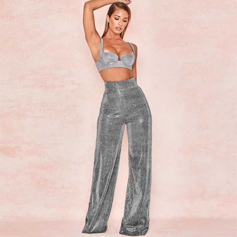 CDJLFHCN High Waist Wide Leg Pants Fashion Trousers
