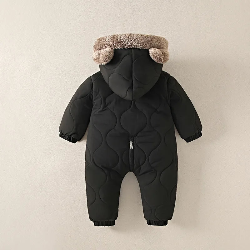 Toddler Boy Hooded Fleece Velvet Snowsuit Autumn Winter Warmth