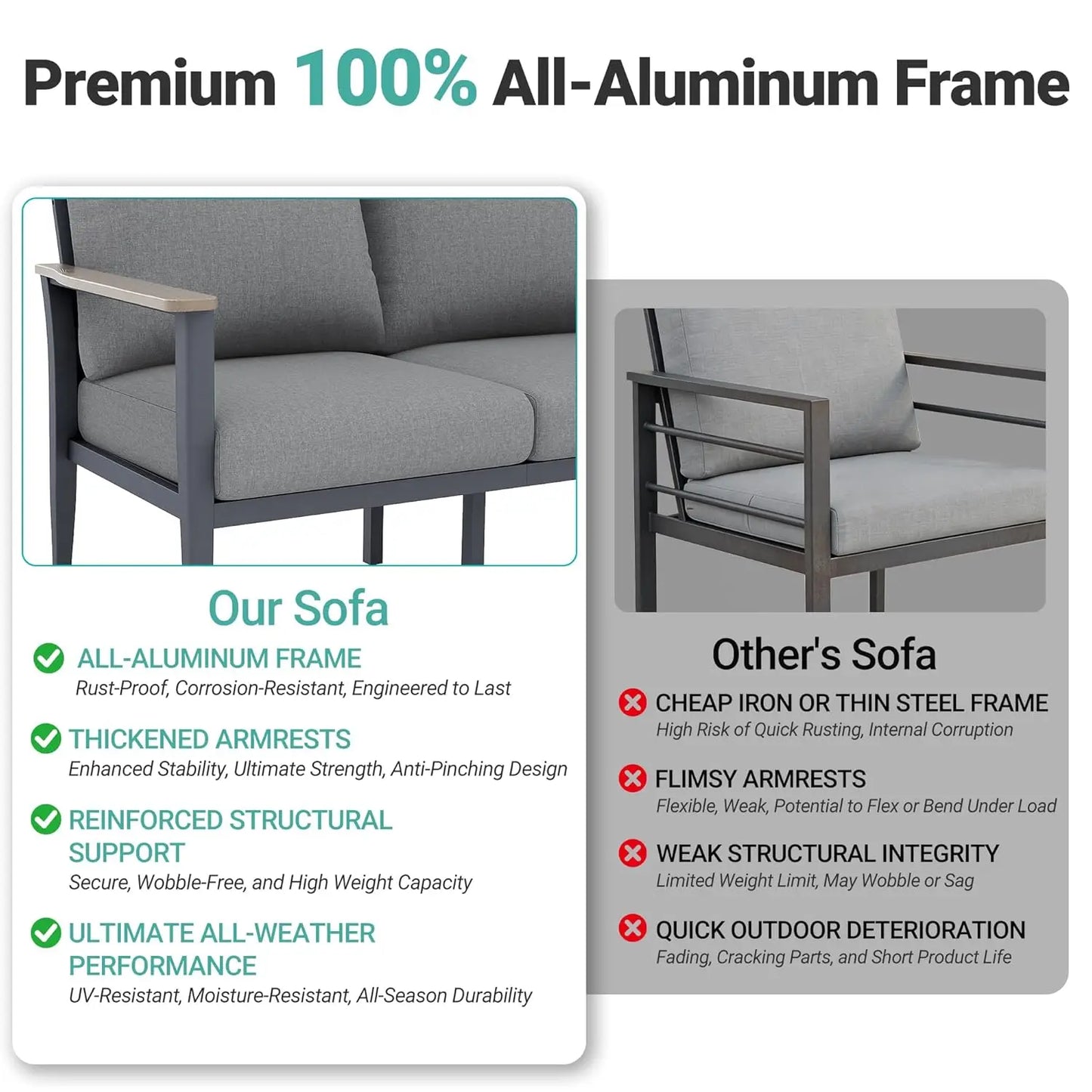 Aluminum Outdoor Patio Conversation Set With Swivel Rocking