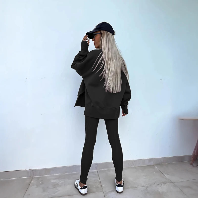 SCACTOCN Womens Spring Sports Hoodie Set Two Piece Yoga