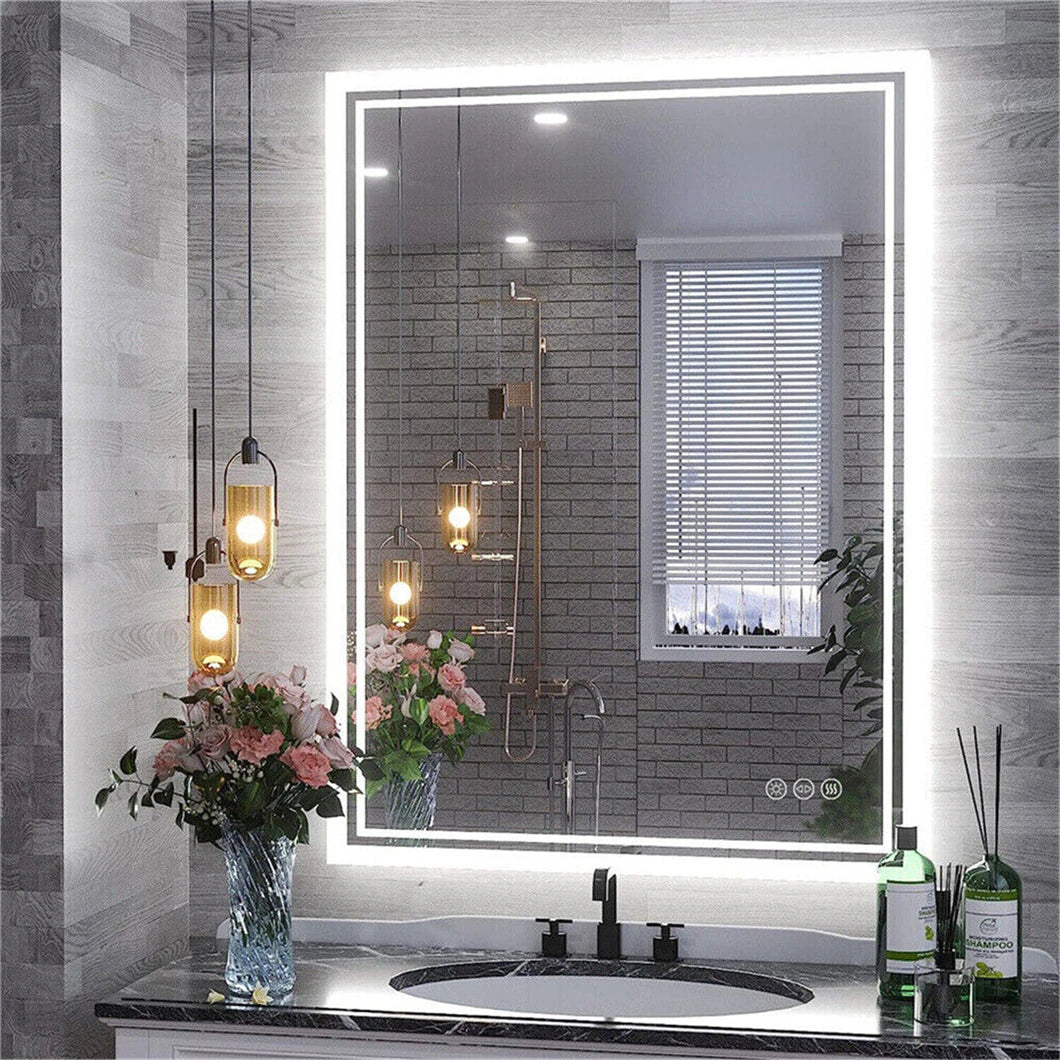 Borwart LED Bathroom Mirror Dimmable Backlit Wall Mounted