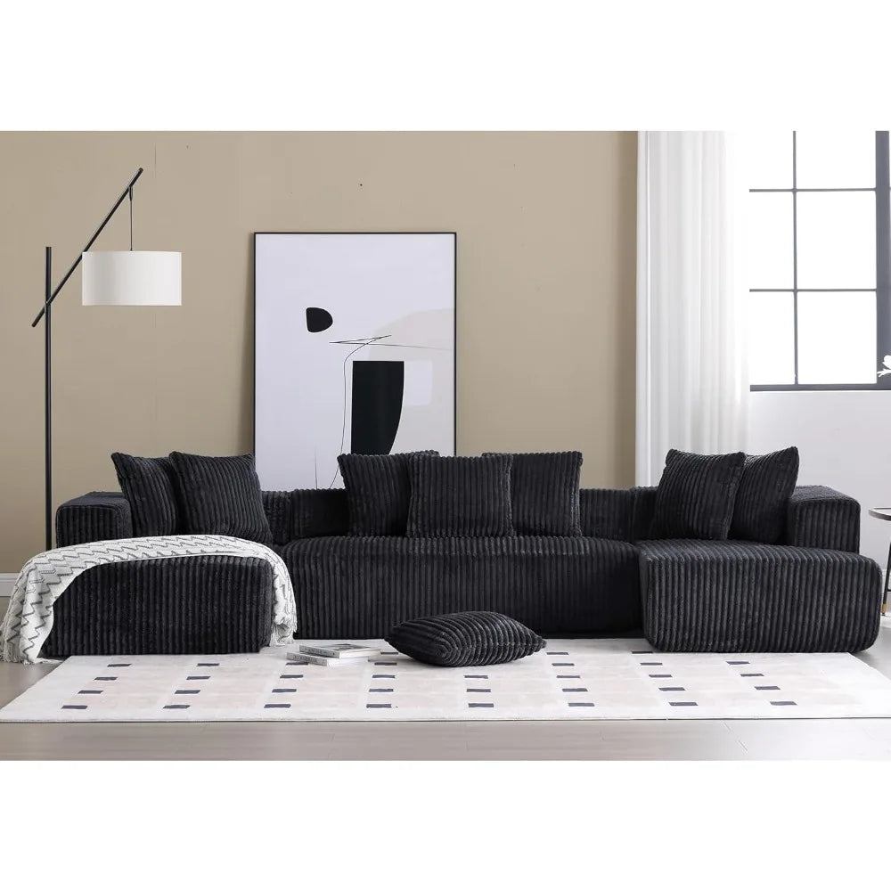 Modular Sectional Couch Modern U Shaped Sofa Double Chaise