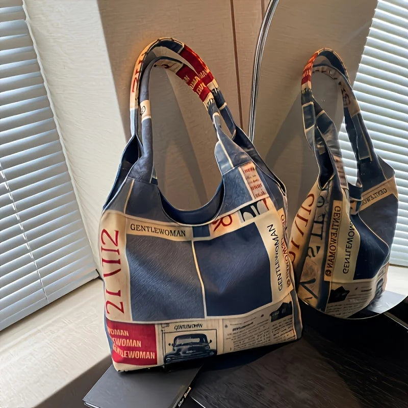 Large Capacity Women's Handbag With Zipper Closure Durable Fabric