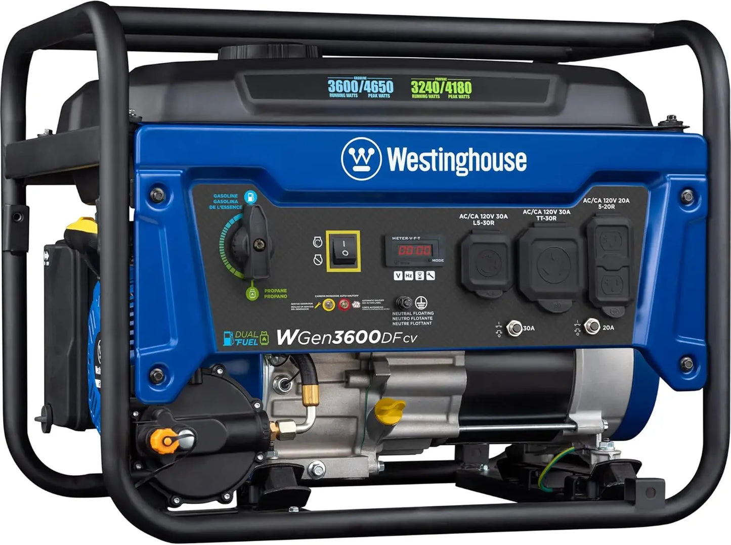 Dual Fuel Portable Generator 4650 Peak Watts RV Ready