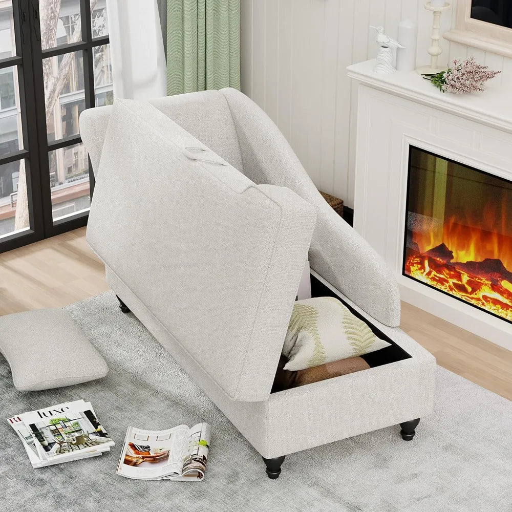 Hign Concerned Storage Chaise Lounge Indoor Upholstered Chair