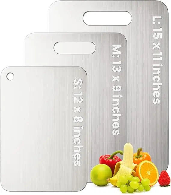 Titanium Cutting Board Set Three Pieces Durable Double Sided