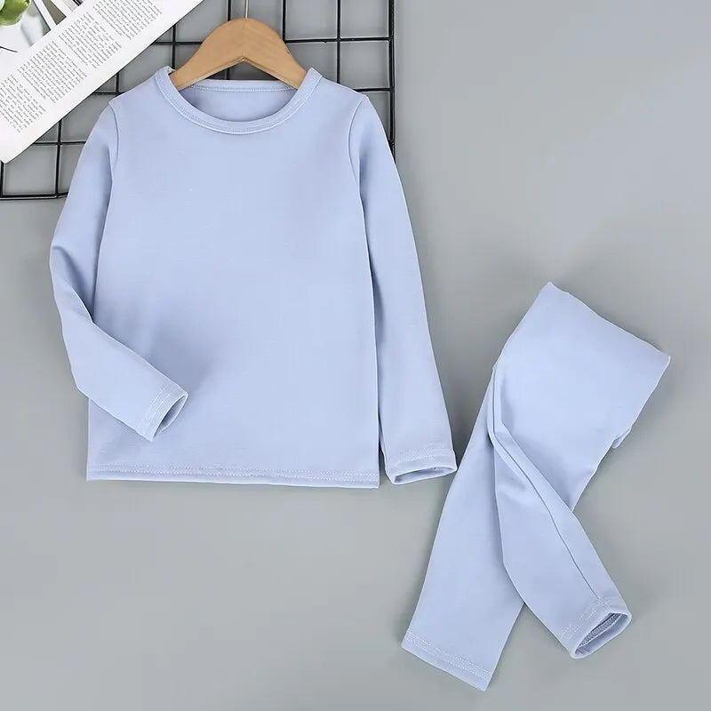 NONECN 2 Piece Children's Thermal Underwear Set For Winter