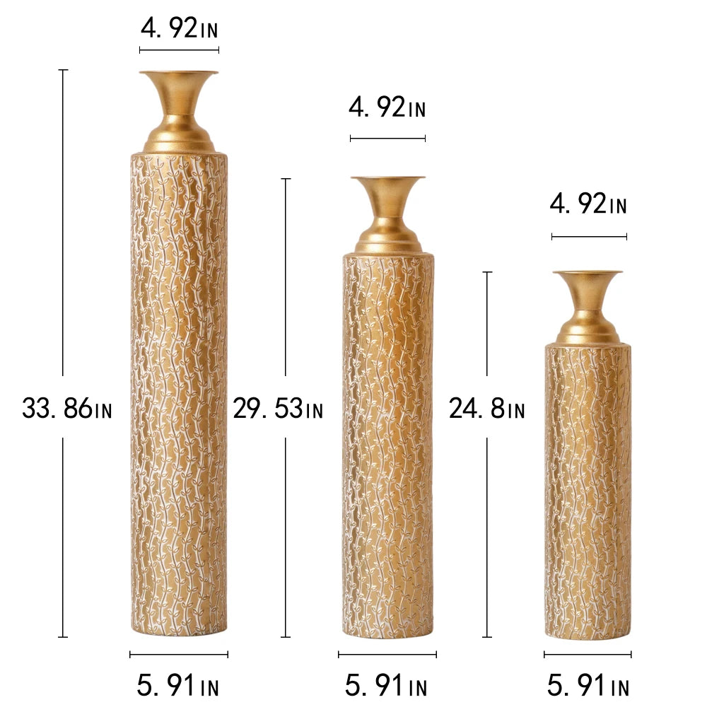 Hign-concerned Metal Decorative Vases Growing Vine Patterns