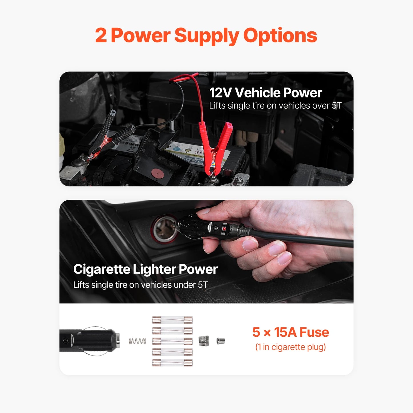Succebuy 12V Electric Car Jack With Built-In Inflator LED Light