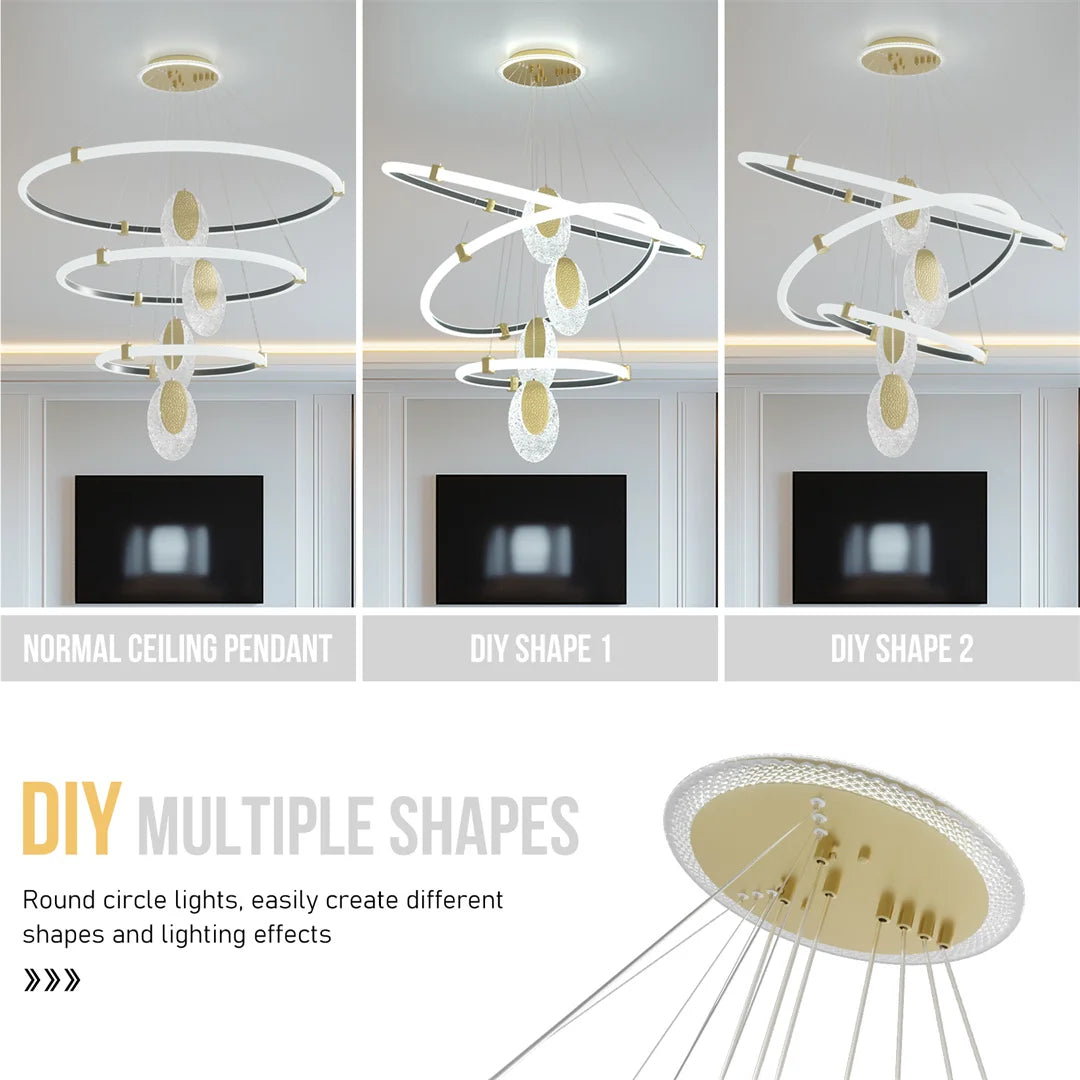 Vrygle LUVODI Three Layer LED Ceiling Chandelier