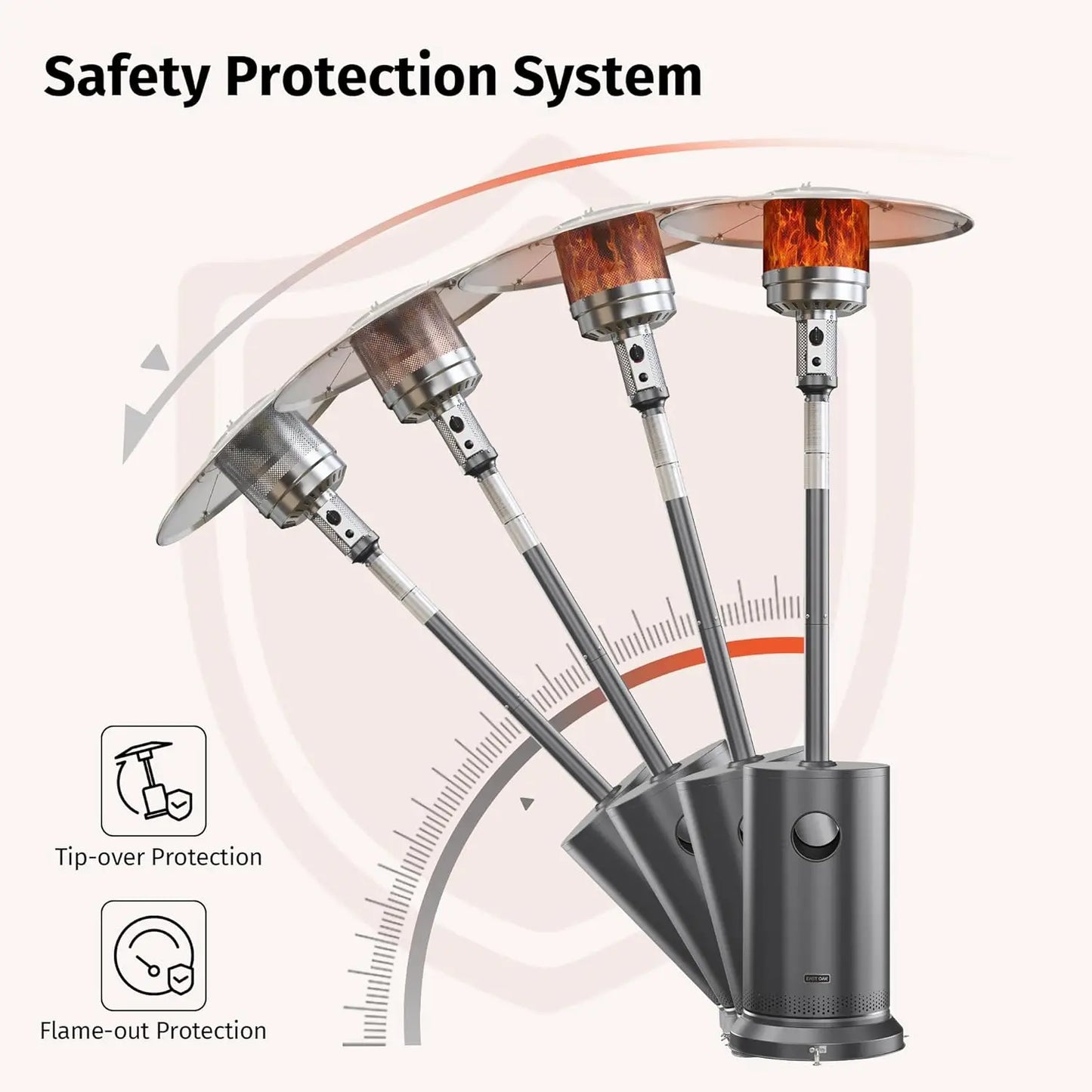 XMSJ 48000 BTU Patio Heater With Round Table Design