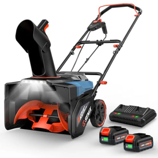Senix Cordless Snow Blower 40V With LED Lights Twin Batteries