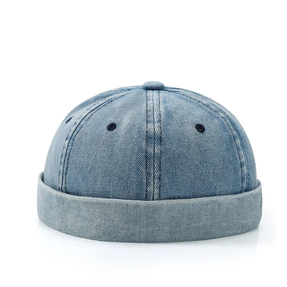 Brimless Skullies Cap Vintage Cotton Beanie for Men