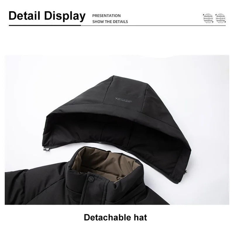 CN Graphene Warm Windproof Jacket Men Hooded Outdoor Coat