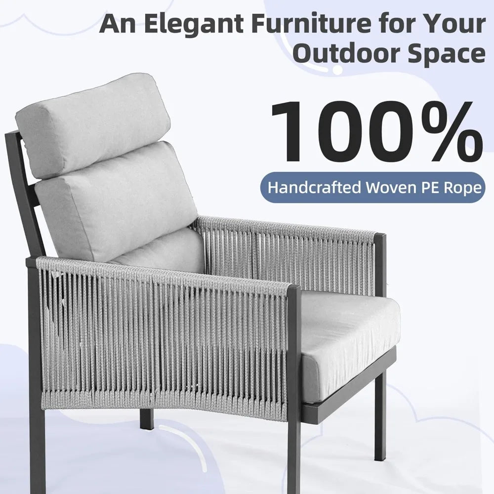Angduo Aluminum Outdoor Furniture Set High Back Sectional