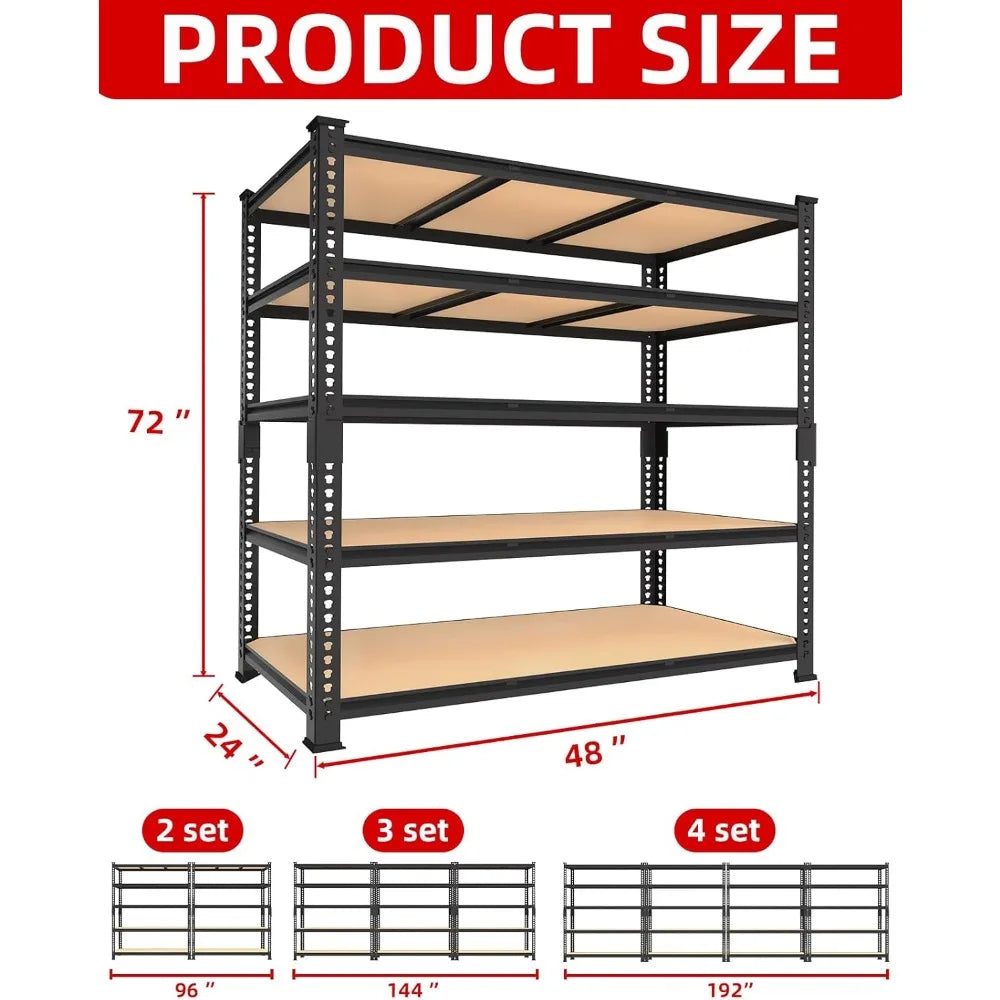 Hign-concerned Heavy Duty 5-Tier Garage Shelving Unit