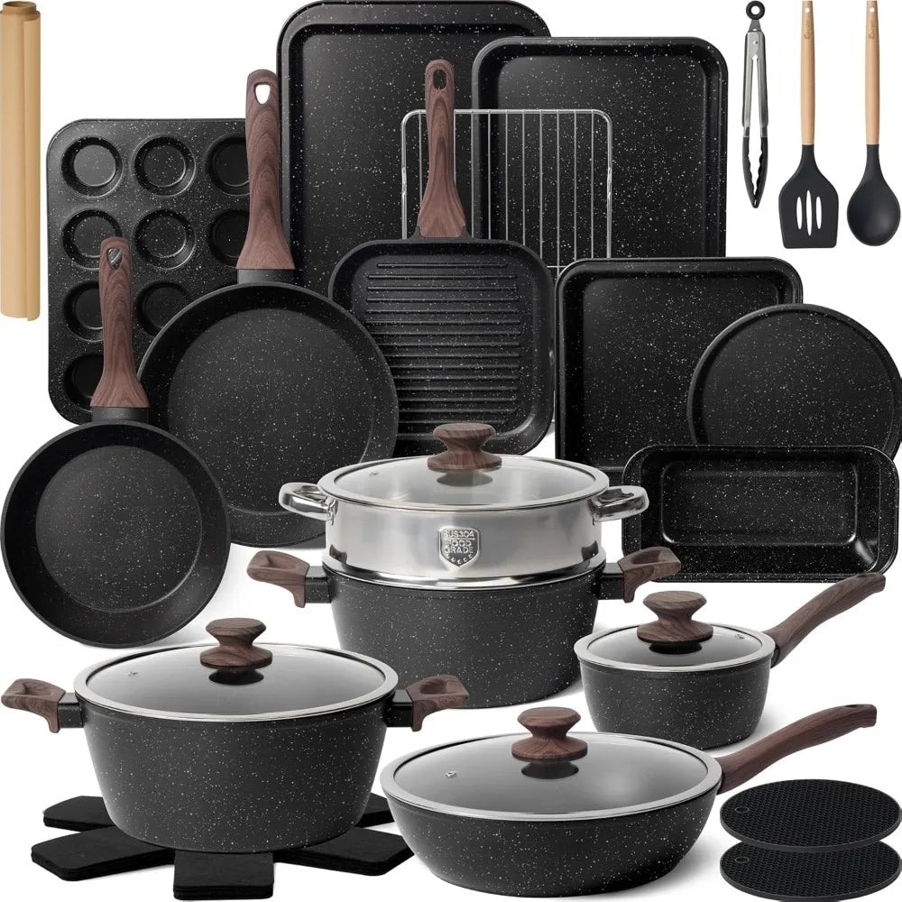 Iosn Pots And Pans Set Nonstick 31 Piece Cookware Bundle
