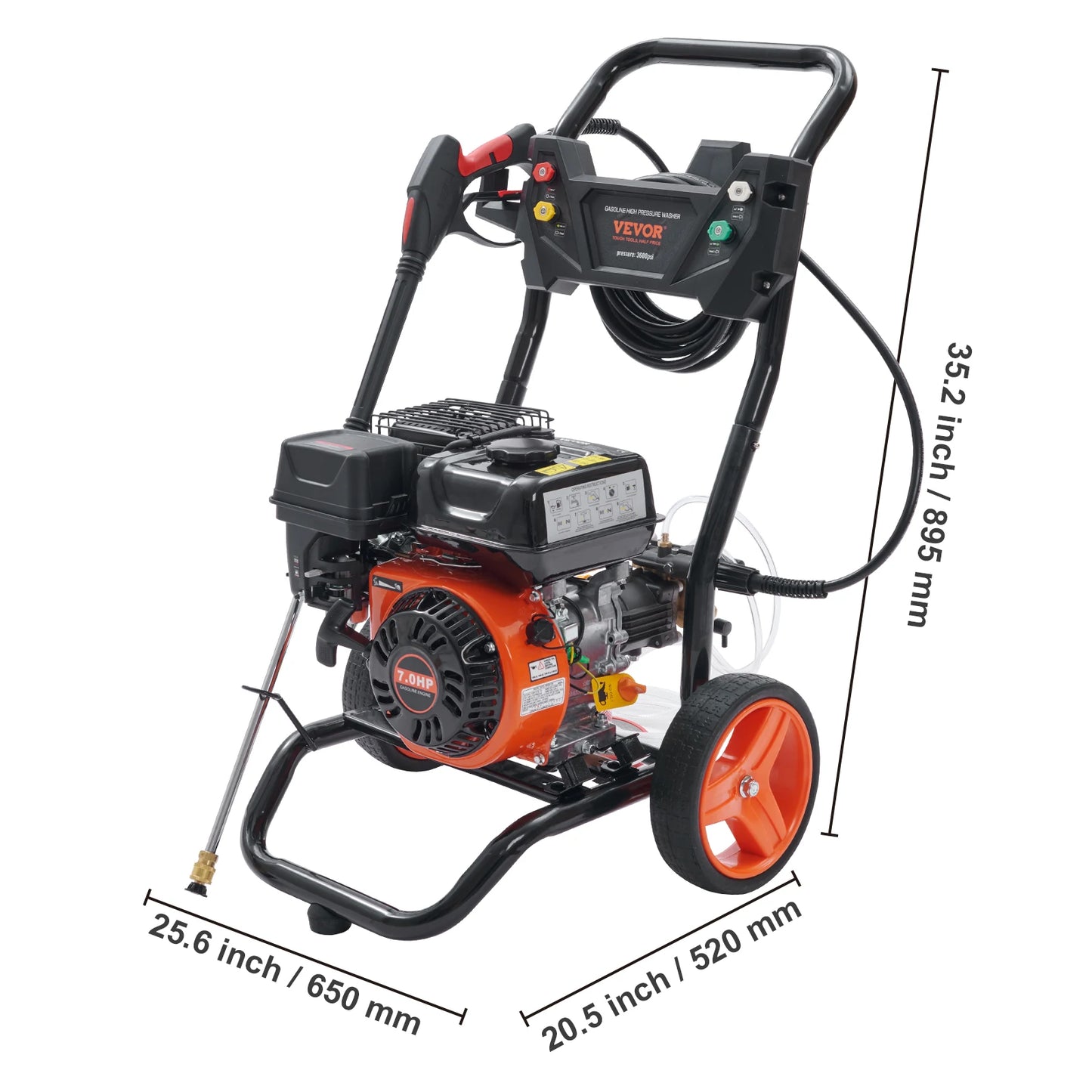 SucceBuy Gas Pressure Washer 3600 PSI 2.6 GPM Copper Pump